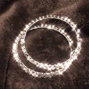 Rhinestone earrings hoops